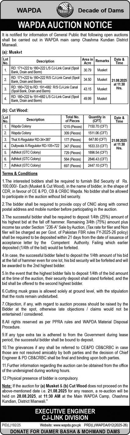 WAPDA Tender Notice